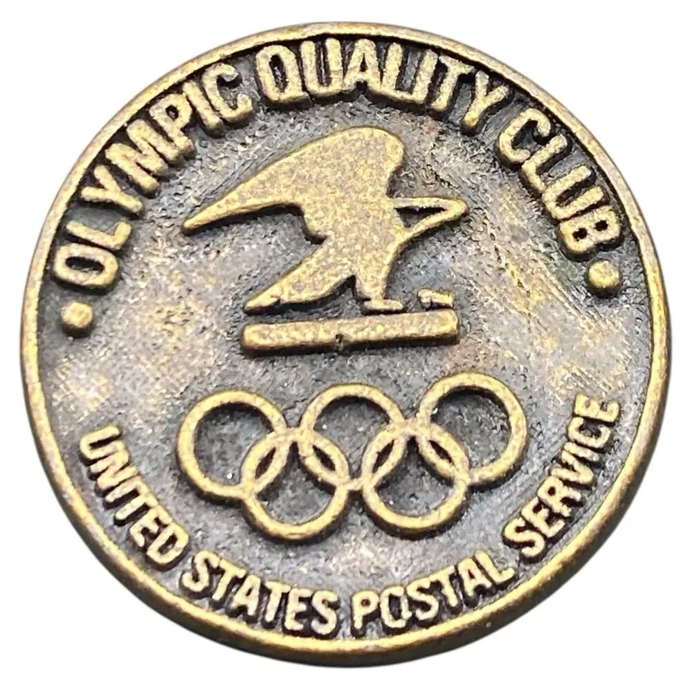 Vintage Olympic Quality Club USPS United States Postal Service Lapel Pin